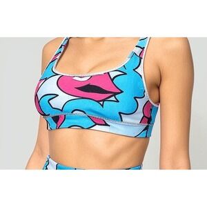The Bombshell Shop Limited Edition Pink Hot Lips Sports Bra‎ Sz XS